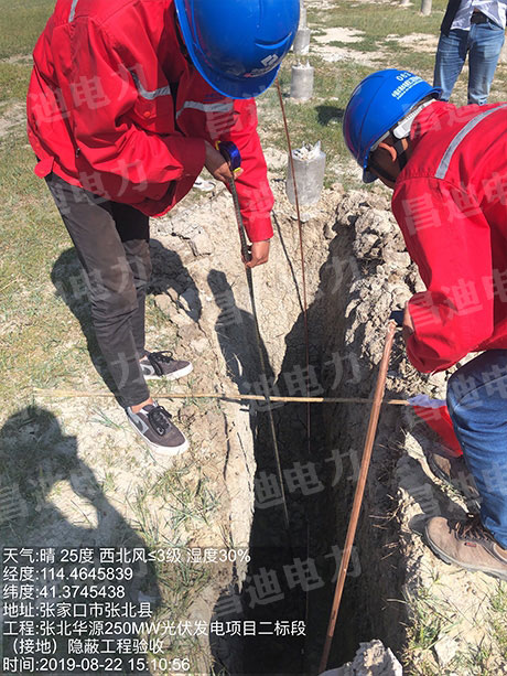 (接地)隐蔽工程验收-张北华源250MW光伏发电项目二标段